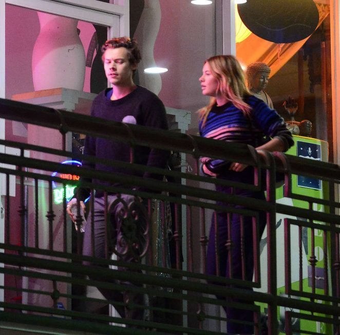 Camille Rowe and Harry Styles - Leaving dinner in Hollywood