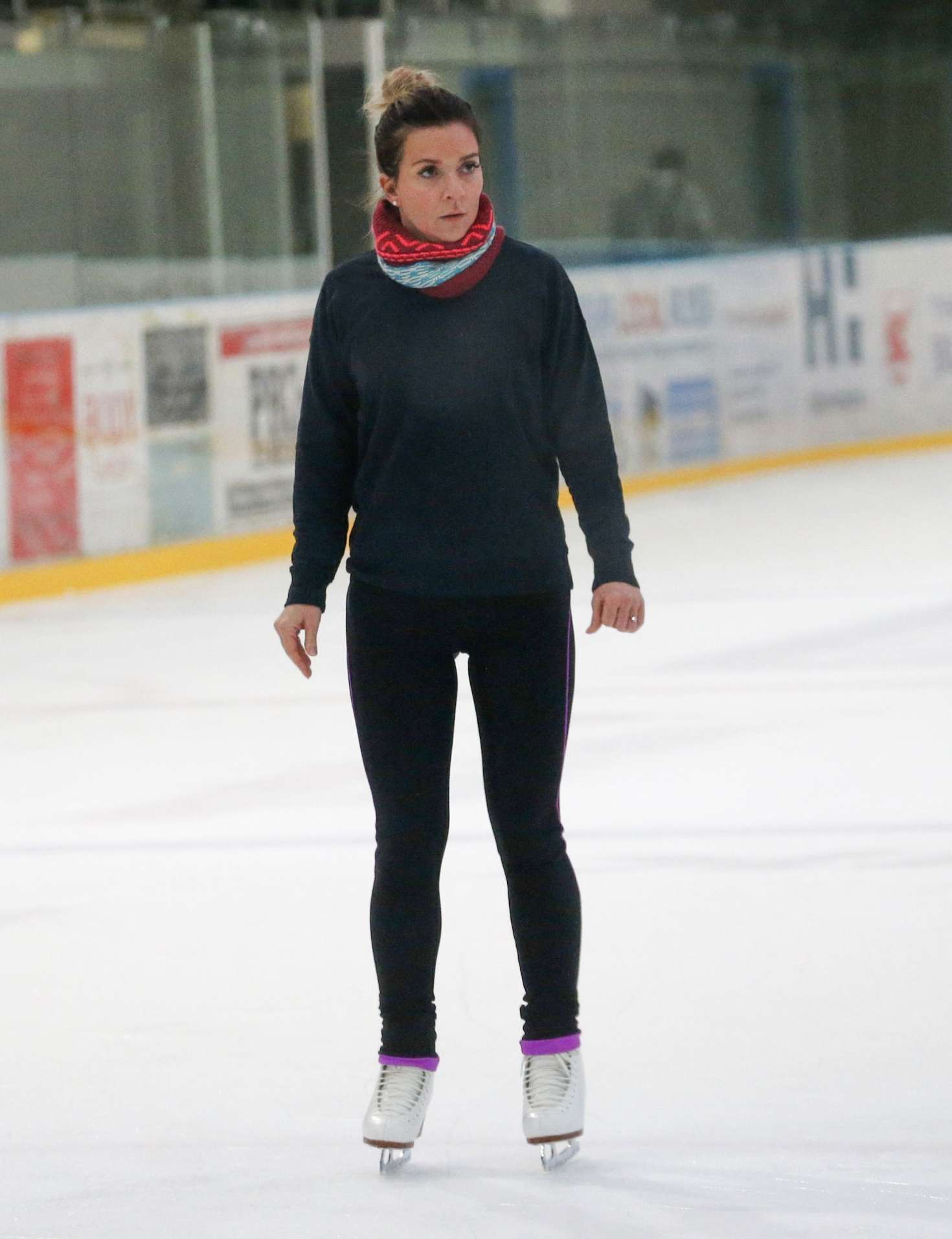 Candice Brown on the ice for 'Dancing On Ice' rehearsals in Essex
