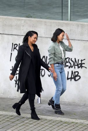 Candice Patton - Filming 'The Flash' season 7 with co-star Victoria Park in Vancouver