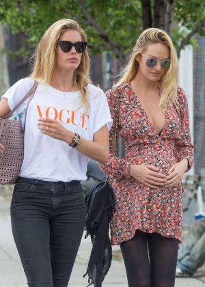 Candice Swanepoel and Doutzen Kroes out in NYC