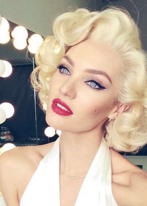 Candice Swanepoel Channels Marilyn Monroe in Beauty Shot