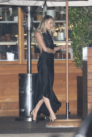Candice Swanepoel - Exits Roc-Nation private event at Soho House in Malibu