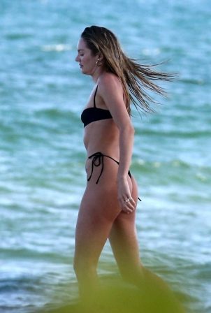 Candice Swanepoel - In bikini on the beach in Miami