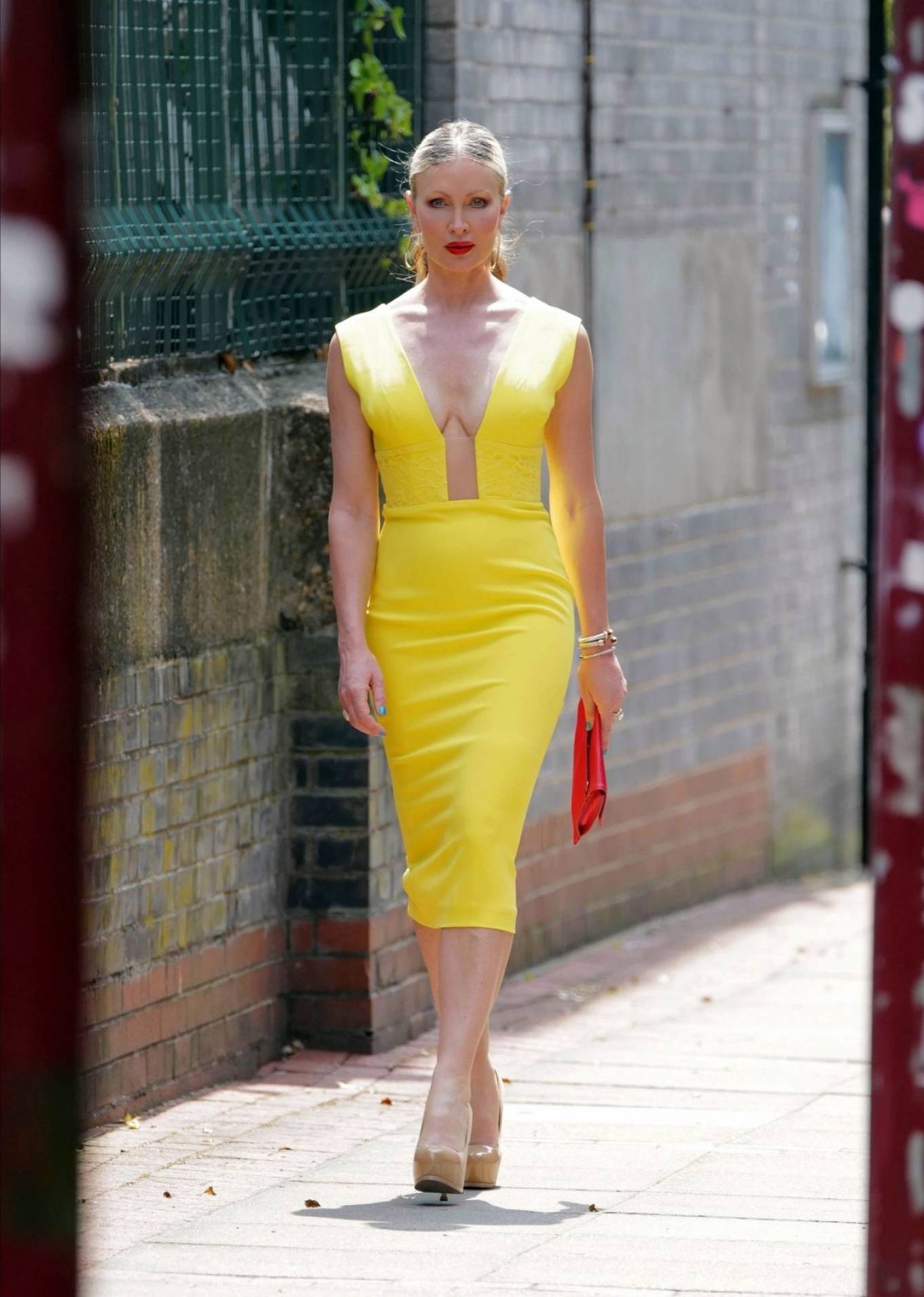 Caprice Bourret 2020 : Caprice Bourret – Pictured in a tight yellow dress while out in London -07