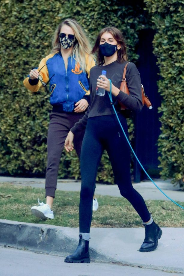 Cara Delevingne and Kaia Gerber - Seen after their pilates class in Los Angeles
