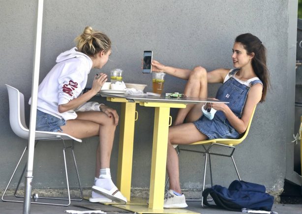 Cara Delevingne and Margaret Qualley - Have lunch in Studio City