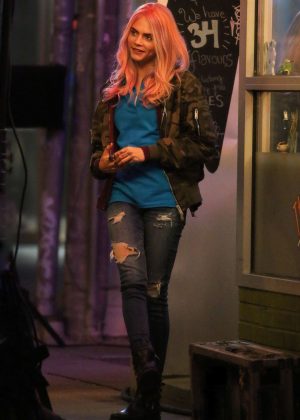 Cara Delevingne Filming of 'Life in a Year' in Toronto
