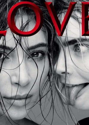 Cara Delevingne & Kim Kardashian - LOVE Cover (February 2015)