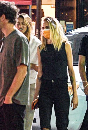 Cara Delevingne - On a Sushi dinner date with a mystery lady in Los Angeles