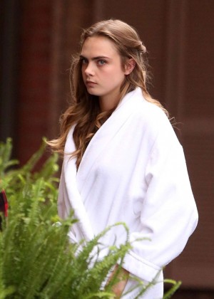 Cara Delevingne on the set of 'Suicide Squad' in Toronto