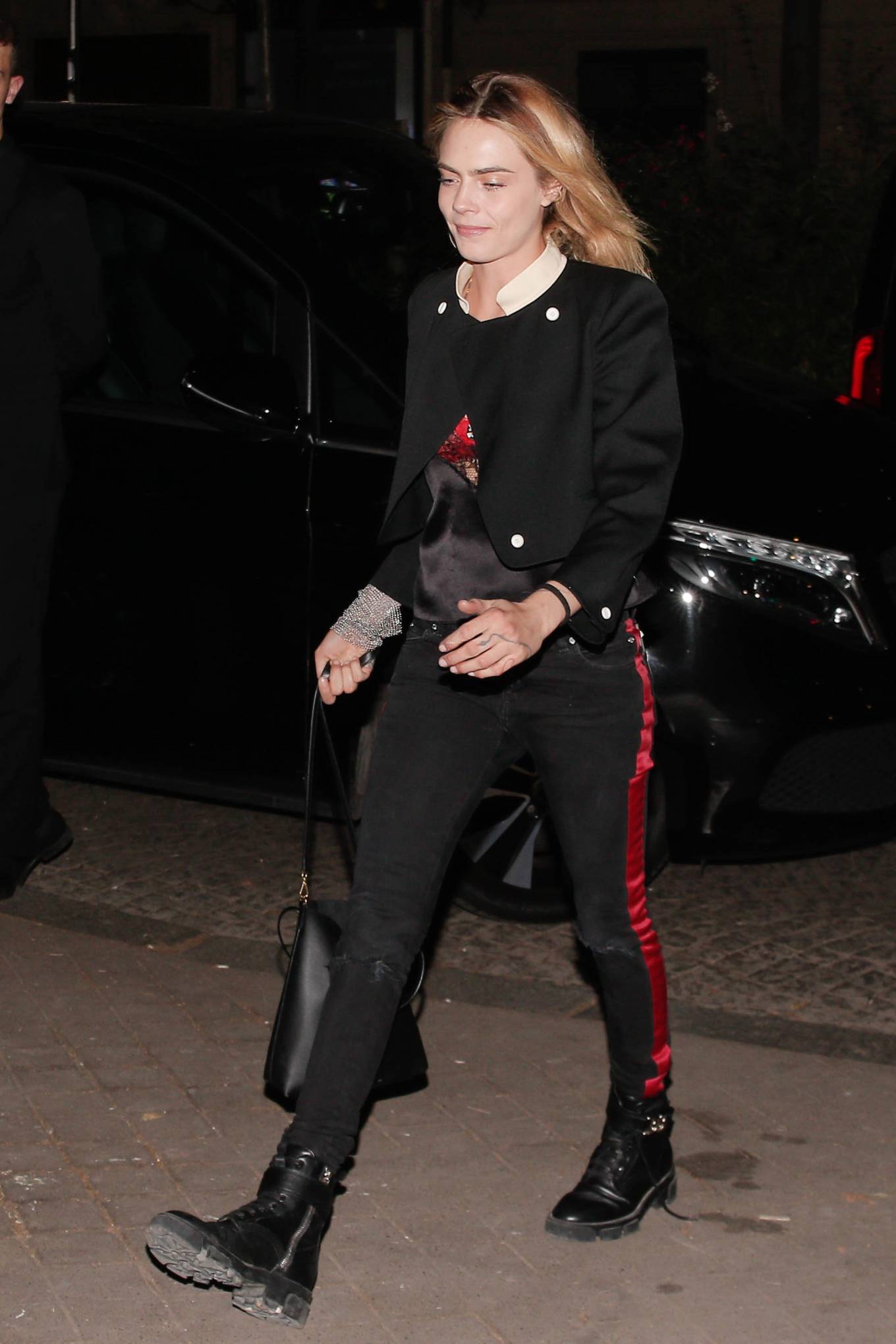 Cara Delevingne - Seen leaving Ami after party during Paris Fashion Week