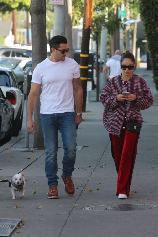 Cara Santana and Jesse Metcalfe with dogs out in Los Angeles