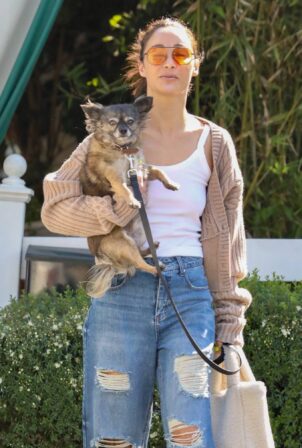 Cara Santana - Carries her dog in Los Angeles