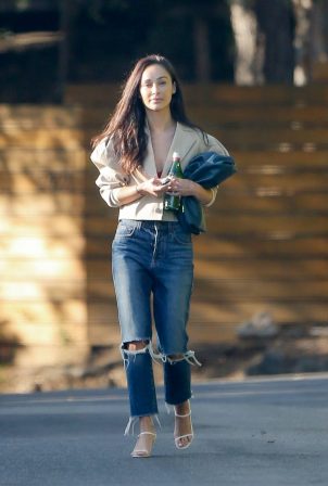 Cara Santana - Heads out from a friend's house in Los Angeles