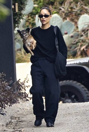 Cara Santana - Seen with her adorable dog in the Hollywood Hills