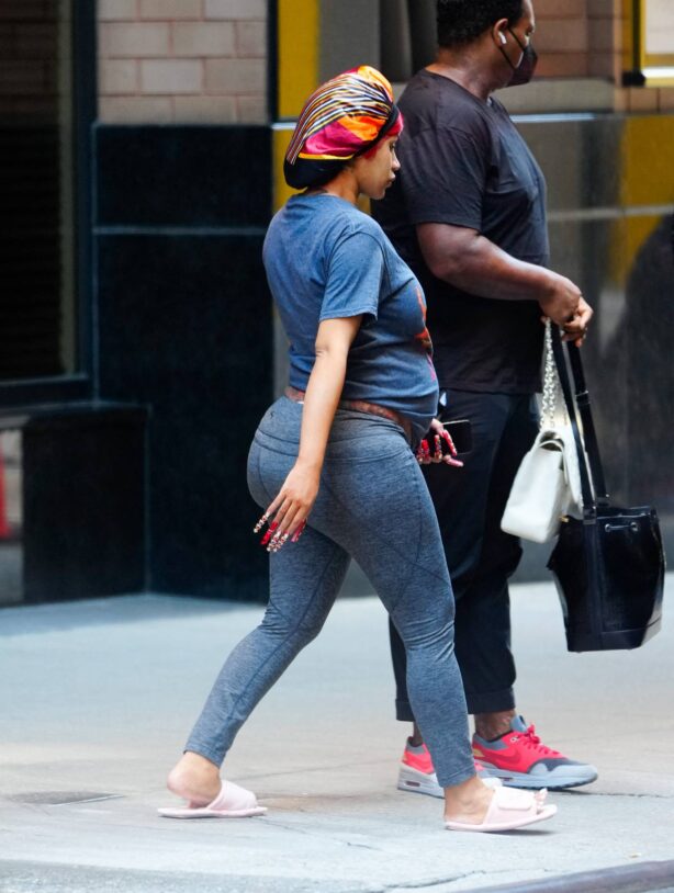 Cardi B - Shows off her growing baby bump in New York