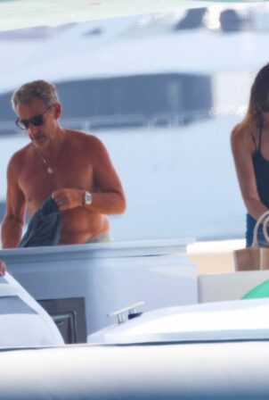 Carla Bruni - On a boat with husband Nicolas Sarkozy in Formentera