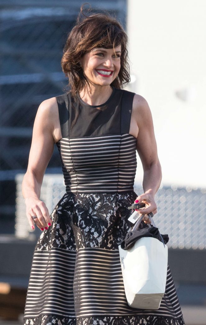 Carla Gugino - Arriving at Jimmy Kimmel Live in Los Angeles