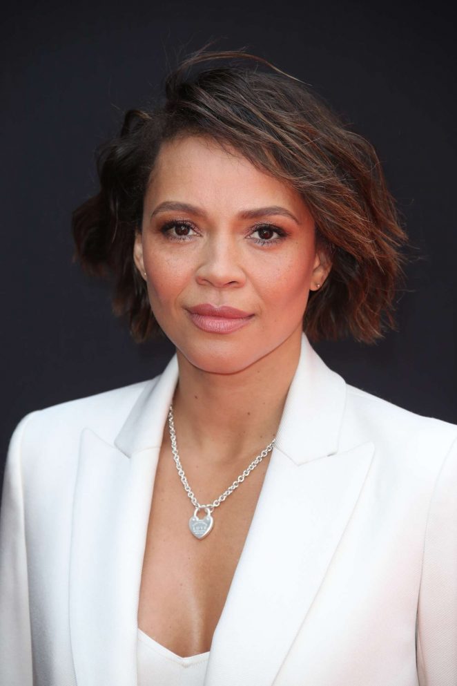 Carmen Ejogo at Sir Ridley Scott hand and footprint ceremony in Hollywood