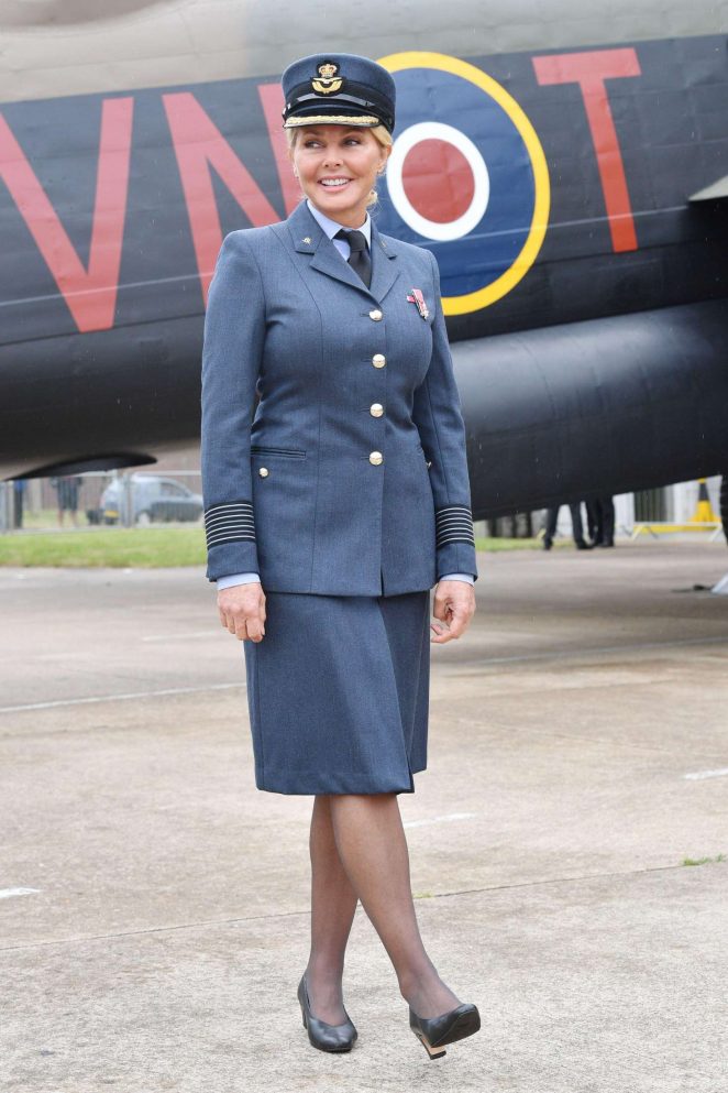 Carol Vorderman at Battle of Britain Memorial Flight in Lincolnshire
