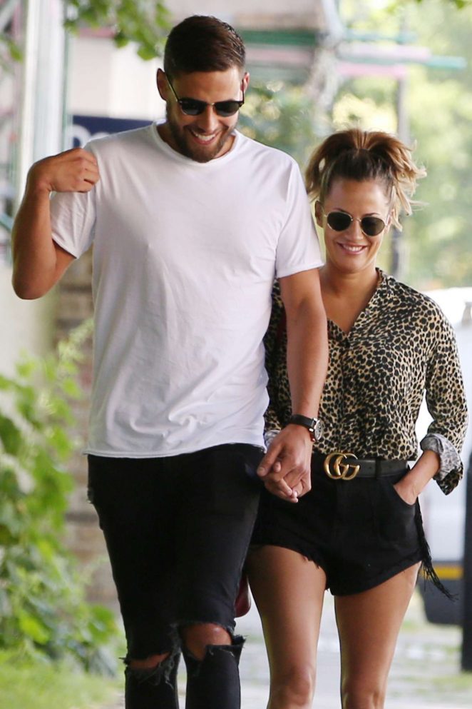 Caroline Flack and Andrew Brady - Out in London