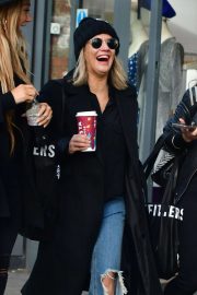 Caroline Flack with friends shopping in East London