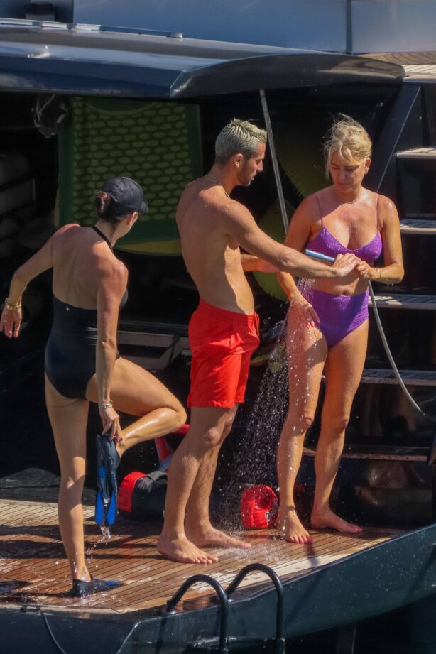 Caroline Stanbury - Seen In a purple bikini with her husband Sergio Carrallo at Mykonos