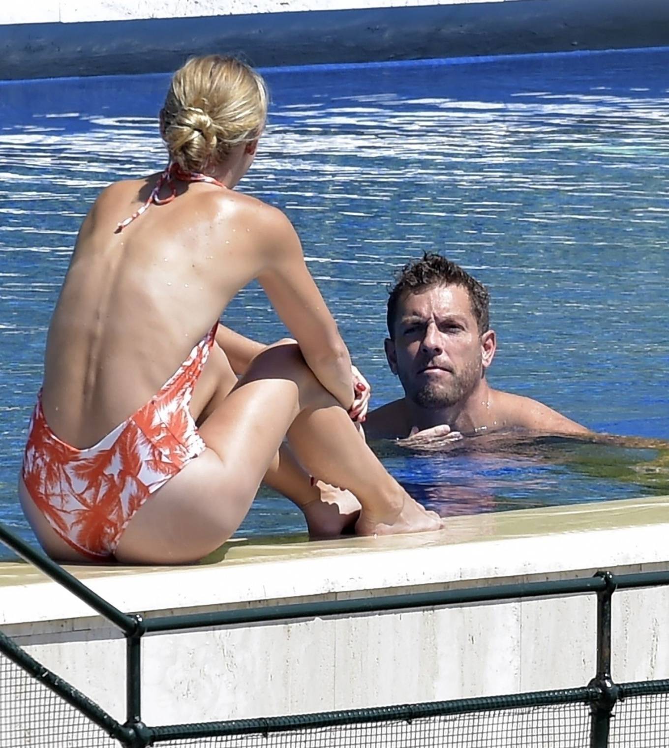 Caroline Wozniacki - In a bikini at a pool in Portofino. 
