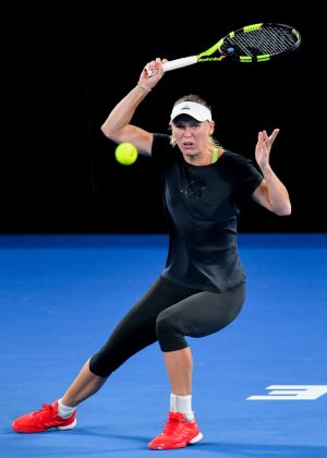 Caroline Wozniacki - Practice session on Australian Open 2018 in Melbourne