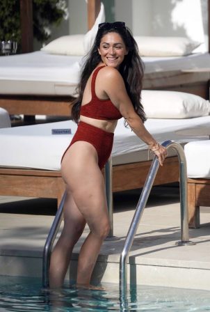 Casey Batchelor - In a brown bikini as she is seen on holiday in Ibiza