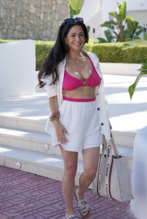 Casey Batchelor - Seen at her hotel in Ibiza