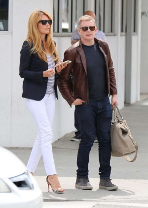 Cat Deeley in White Pants With Husband at E Baldi in Beverly Hills