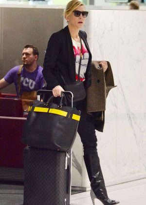Cate Blanchett at an airport in Australia