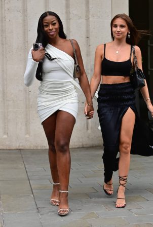 Catherine Agbaje & Amber Wise - Both seen arriving at ME Hotel in London