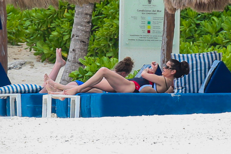 Catherine Zeta Jones in Swimsuit in Cancun. 