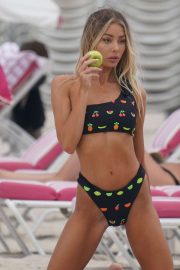 Celeste Bright in Bikini at a photoshoot on the South Beach