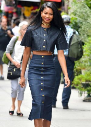 Chanel Iman at Le Coucou Restaurant in New York