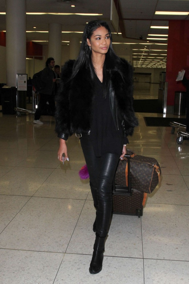 Chanel Iman at Los Angeles International Airport