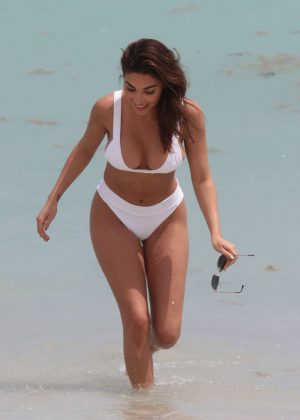 Chantel Jeffries in White Bikini in Miami