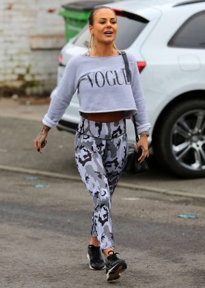 Chantelle Connelly out for an early morning jog in Manchester