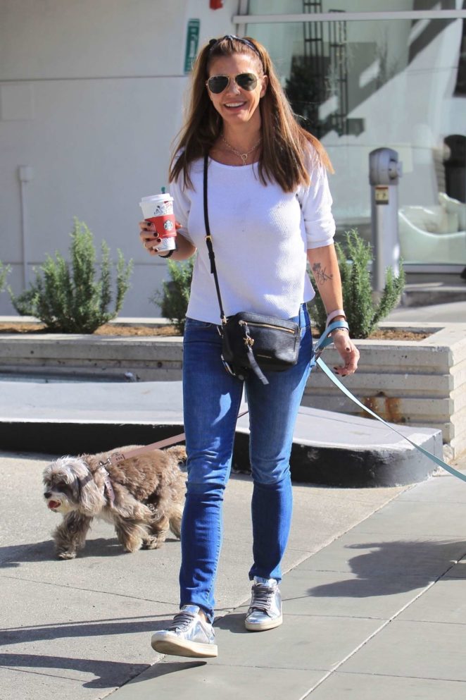 Charisma Carpenter - Grabs coffee with her dogs in Beverly Hills