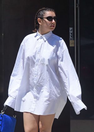 Charli XCX in White Shirt - Out and about in Los Angeles