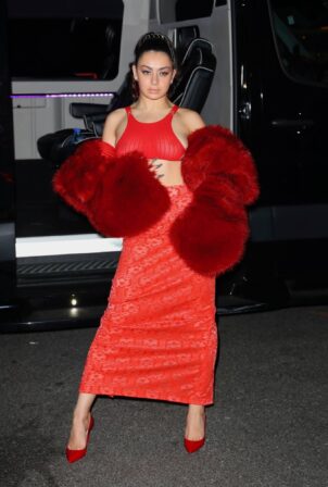 Charli XCX - Rocks in a red gown while out in New York