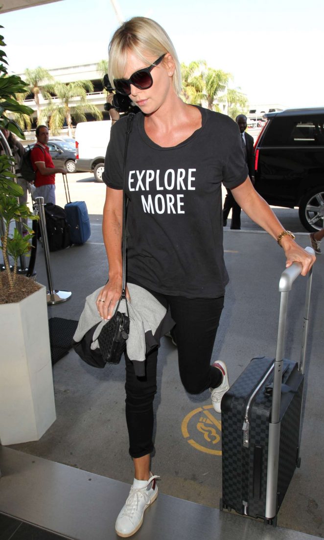 Charlize Theron Arrives at LAX in Los Angeles