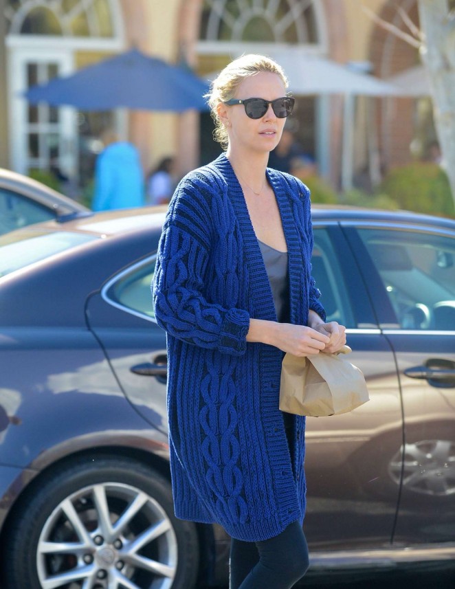 Charlize Theron at Coogies Beach Cafe in Malibu