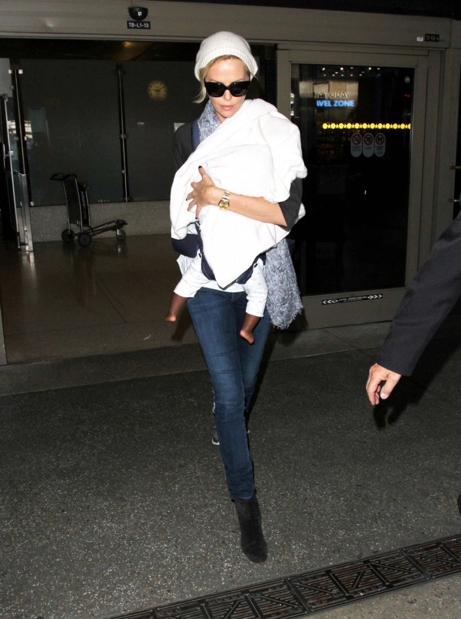 Charlize Theron at LAX Airport in Los Angeles