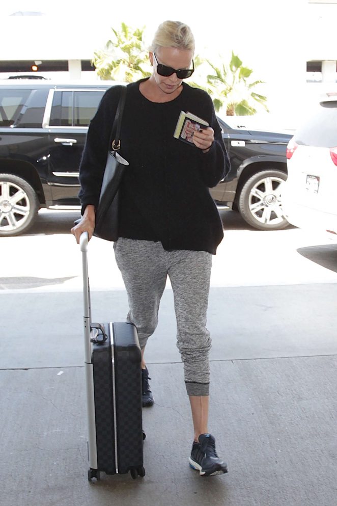 Charlize Theron at LAX Airport in Los Angeles
