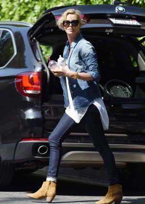 Charlize Theron in Jeans out in Beverly Hills