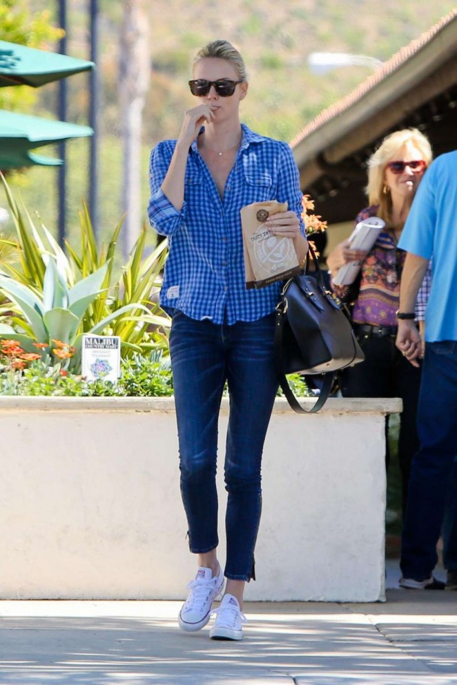 Charlize Theron in Jeans out in Malibu