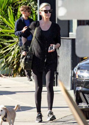 Charlize Theron in Leggings - Out in Los Angeles